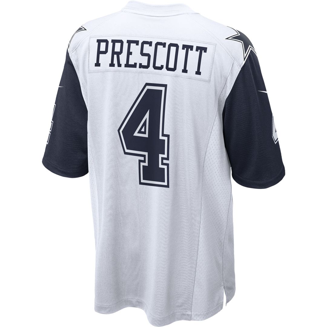 Men's Nike Dallas Cowboys Dak Prescott White Alternate Game Team NFL Jersey