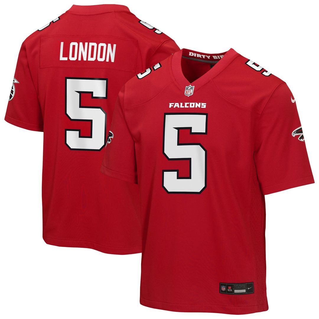 Youth Nike Atlanta Falcons Drake London Red Game NFL Jersey