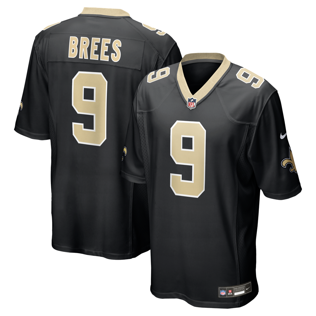 Men's Nike New Orleans Saints Drew Brees Black Team Game NFL Jersey
