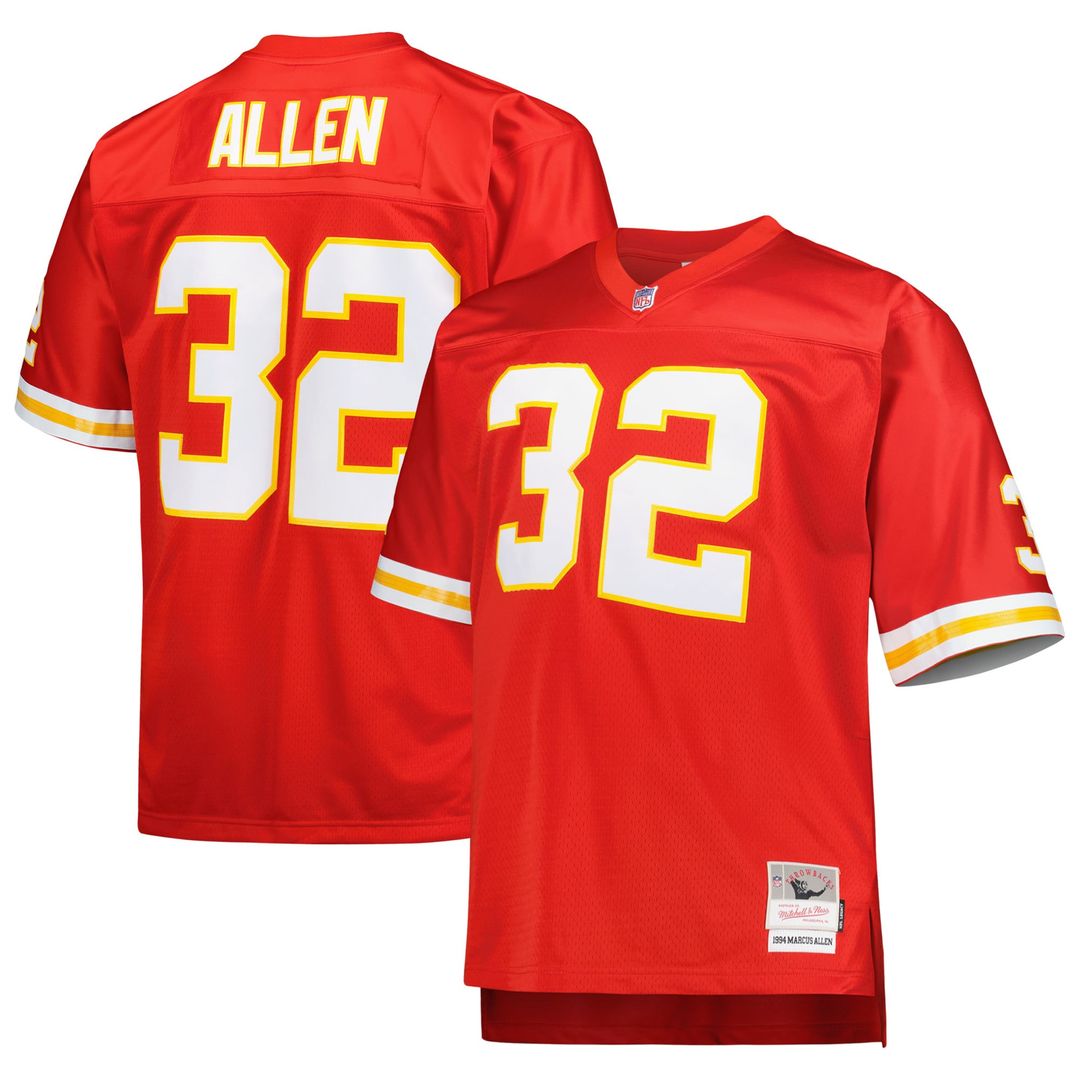 Men's Big & Tall Mitchell & Ness Kansas City Chiefs Marcus Allen Red 1994 Retired Player Replica NFL Jersey