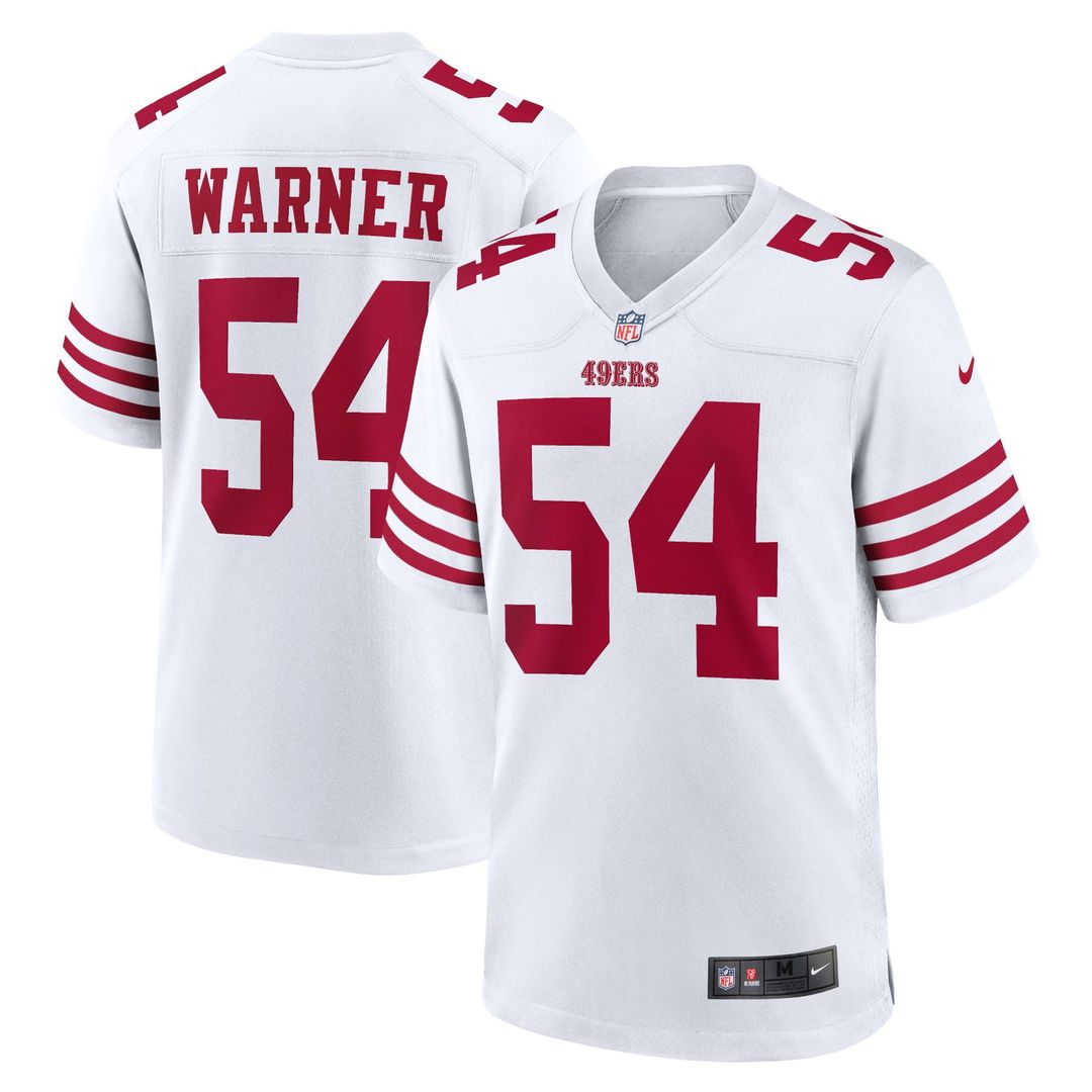 Men's Nike San Francisco 49ers Fred Warner White Team Game Player NFL Jersey