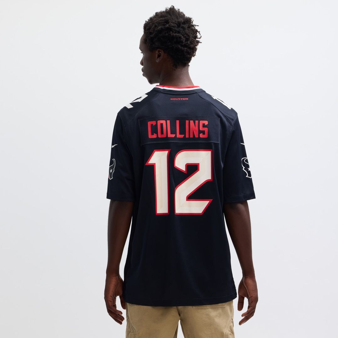 Men's Nike Houston Texans Nico Collins Navy Game NFL Jersey