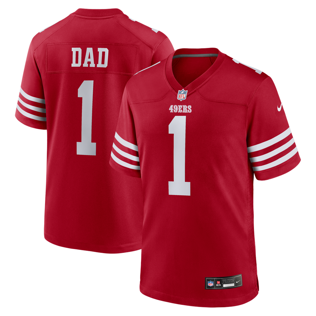 Men's Nike San Francisco 49ers Number 1 Dad Scarlet Game NFL Jersey