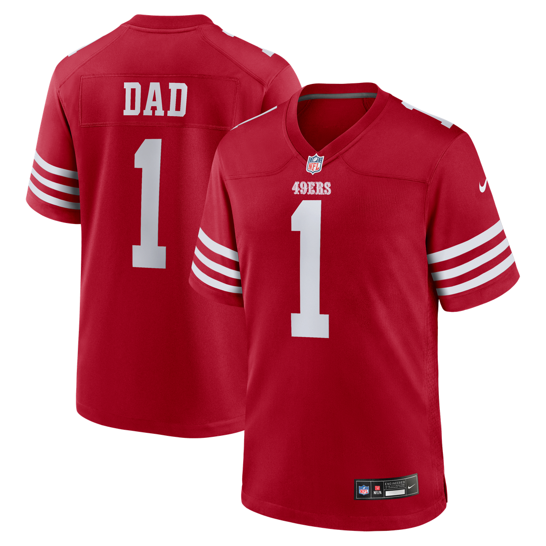 Men's Nike San Francisco 49ers Number 1 Dad Scarlet Game NFL Jersey