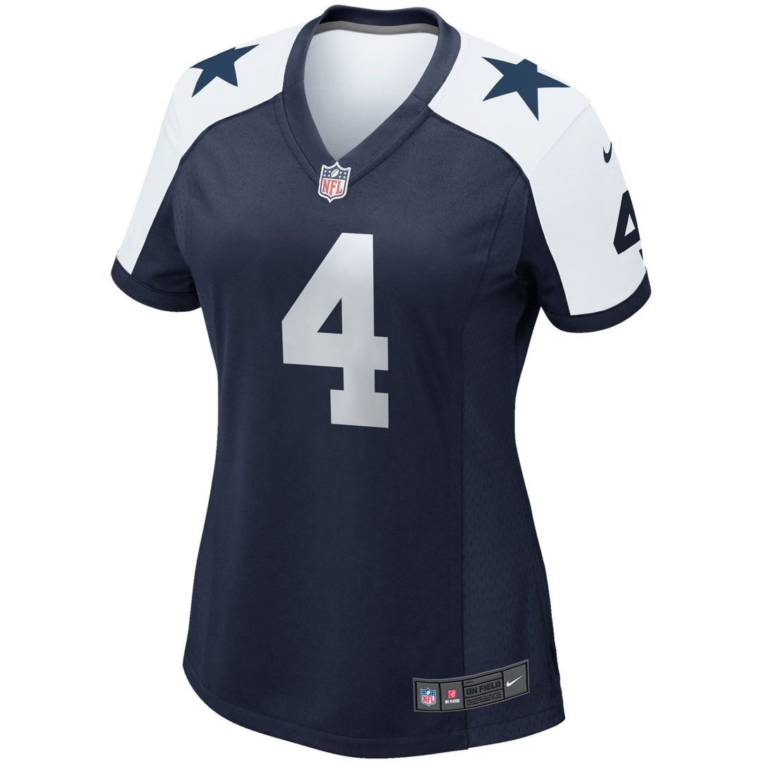 Women's Nike Dallas Cowboys Dak Prescott White Team Game NFL Jersey