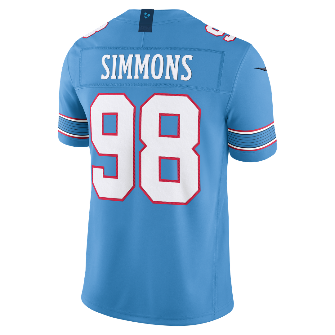Men's Nike Tennessee Titans Jeffery Simmons White Vapor F.U.S.E. Stitched Limited NFL Jersey