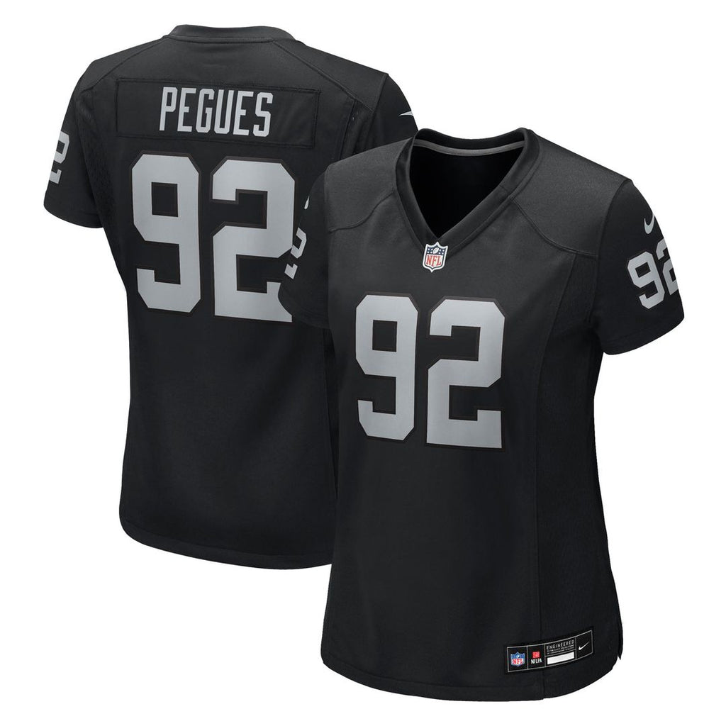 Women's Nike Las Vegas Raiders JJ Pegues Black Team Game NFL Jersey