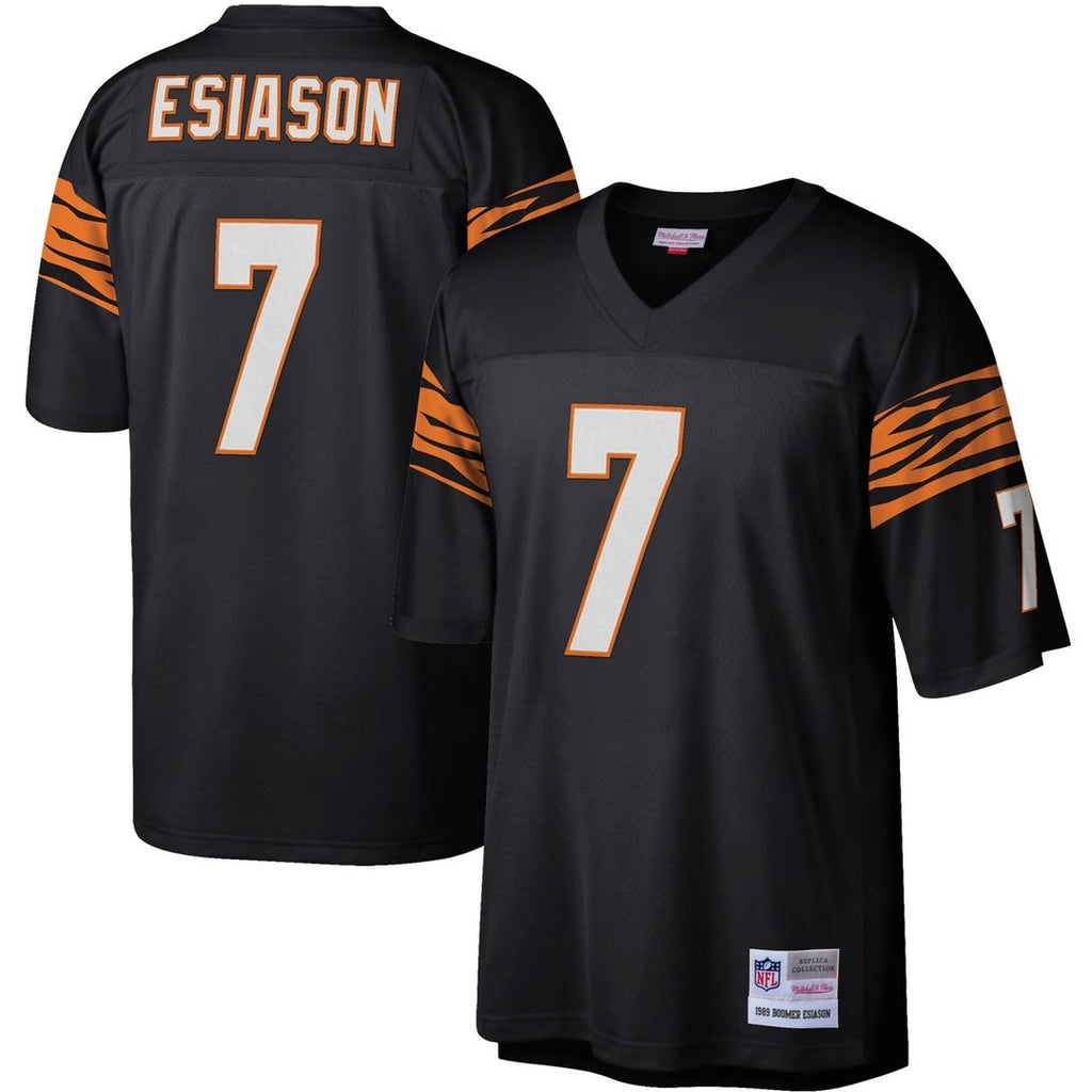 Men's Mitchell & Ness Cincinnati Bengals Boomer Esiason Black Legacy Replica NFL Jersey