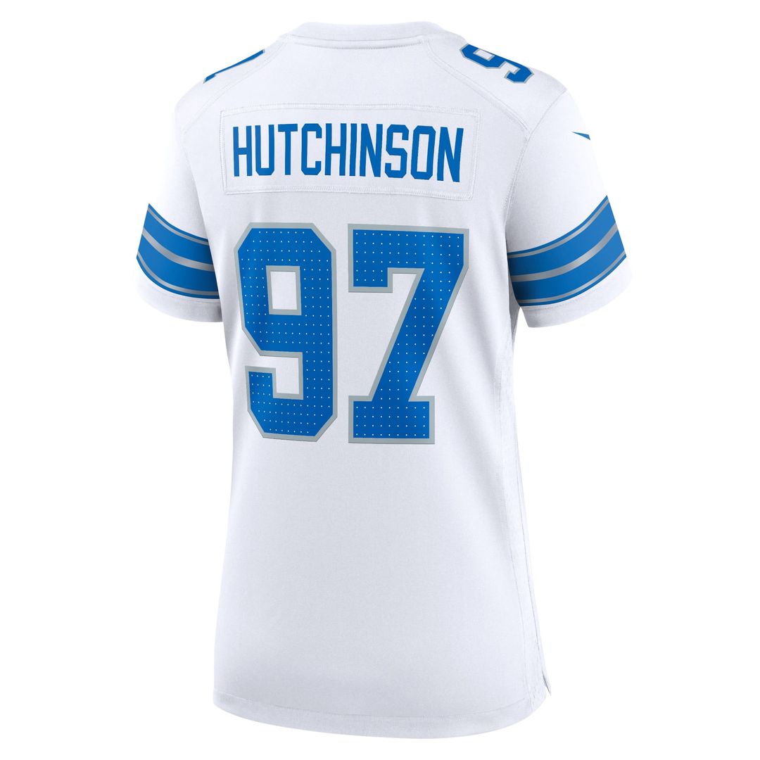 Women's Nike Detroit Lions Aidan Hutchinson White Game NFL Jersey