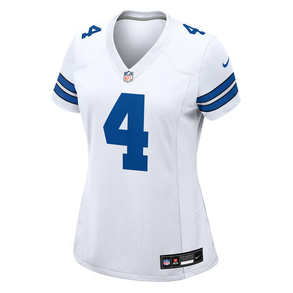 Women's Nike Dallas Cowboys Dak Prescott White Team Game NFL Jersey
