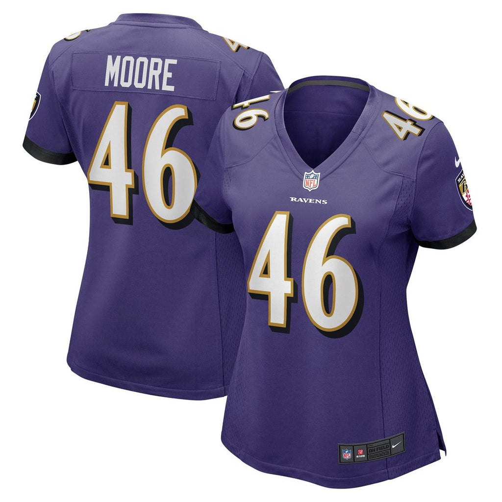 Women's Nike Baltimore Ravens Nick Moore Purple Game Player NFL Jersey