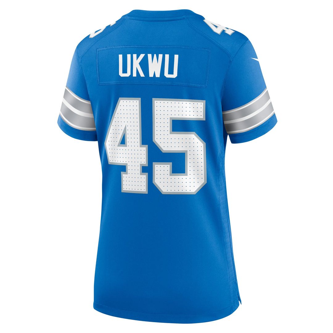 Women's Nike Detroit Lions Isaac Ukwu Blue Game NFL Jersey