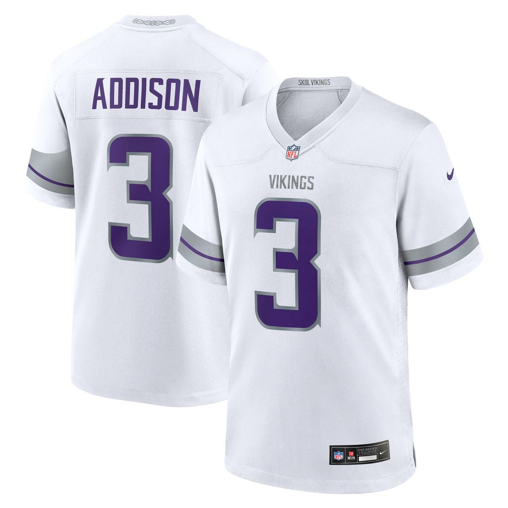 Men's Nike Minnesota Vikings Jordan Addison White Alternate Game Player NFL Jersey