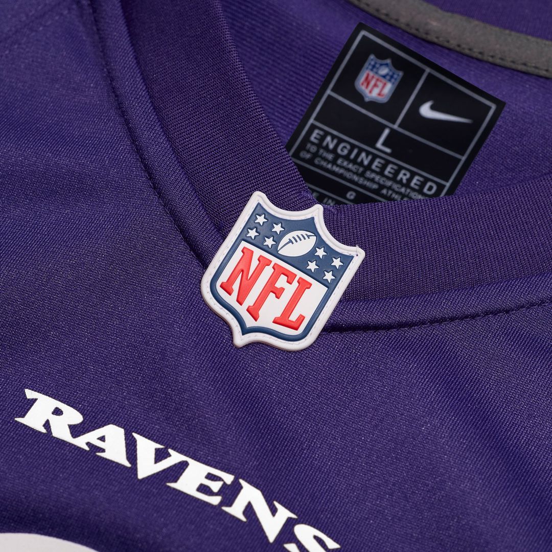 Men's Nike Baltimore Ravens Justice Hill Purple Game NFL Jersey