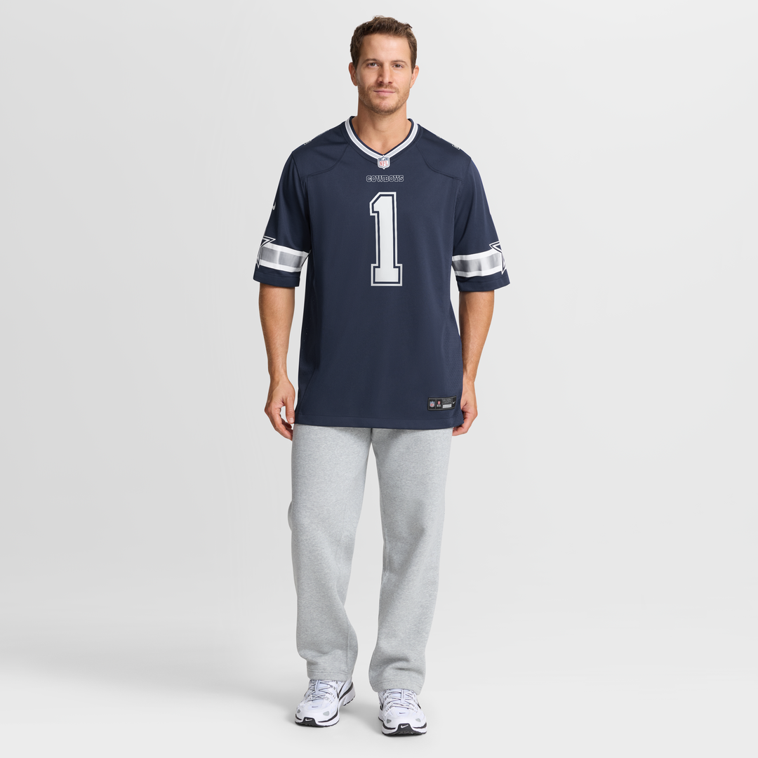 Men's Nike Dallas Cowboys Number 1 Groom Navy Game NFL Jersey