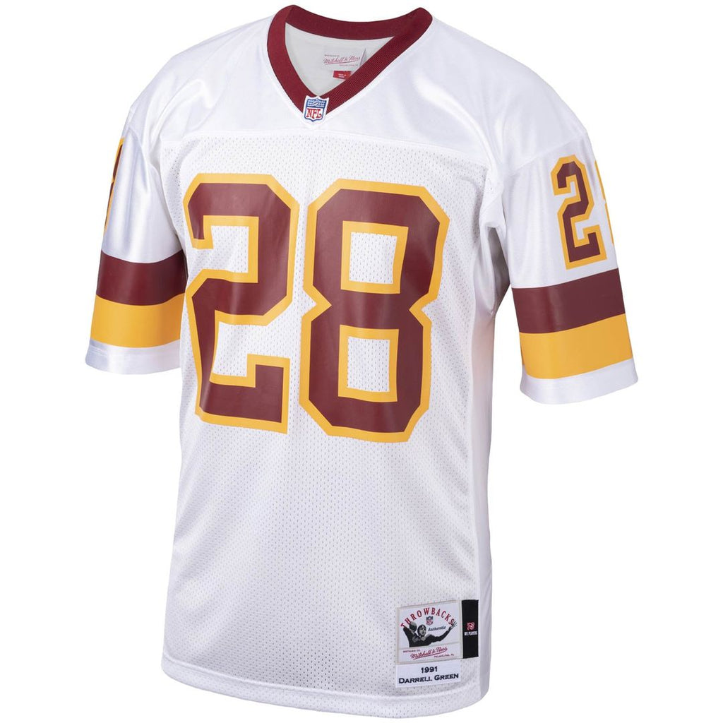 Men's Mitchell & Ness Washington Football Team Darrell Green White 1991 Authentic Throwback Retired Player NFL Jersey