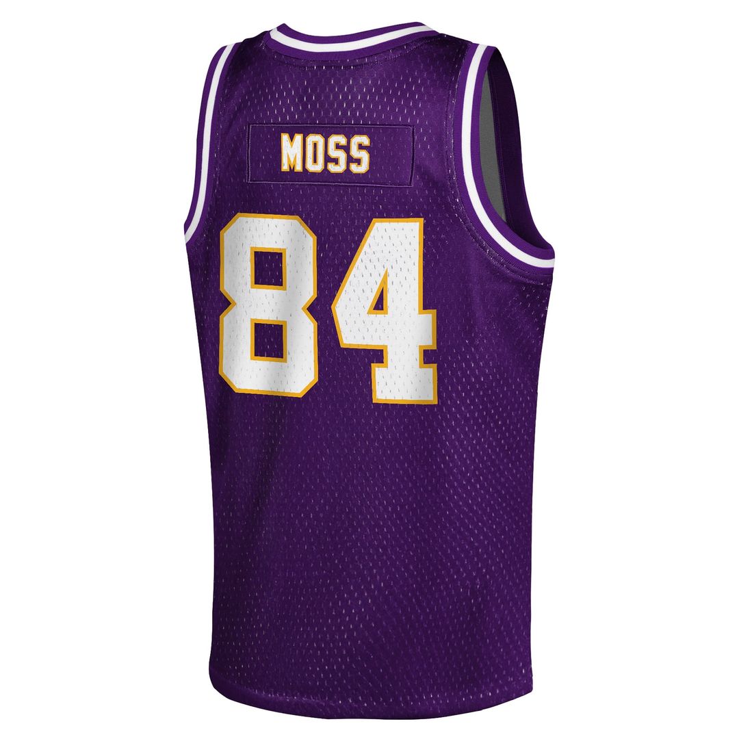 Youth Mitchell & Ness Minnesota Vikings Randy Moss Purple Retired Player NFL Basketball Fashion NFL Jersey