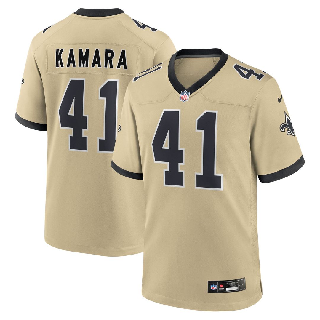Youth Nike New Orleans Saints Alvin Kamara Gold Gameday Golds Alternate Game Player NFL Jersey