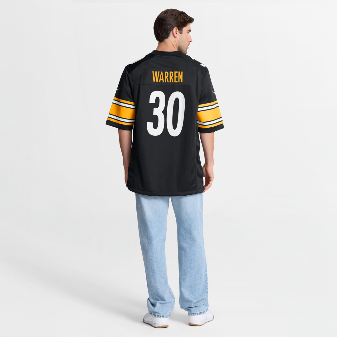 Men's Nike Pittsburgh Steelers Jaylen Warren Black Game Player NFL Jersey