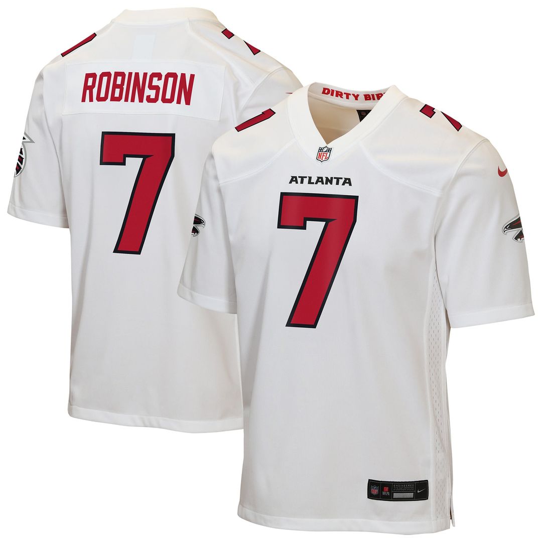 Youth Nike Atlanta Falcons Bijan Robinson White Game NFL Jersey