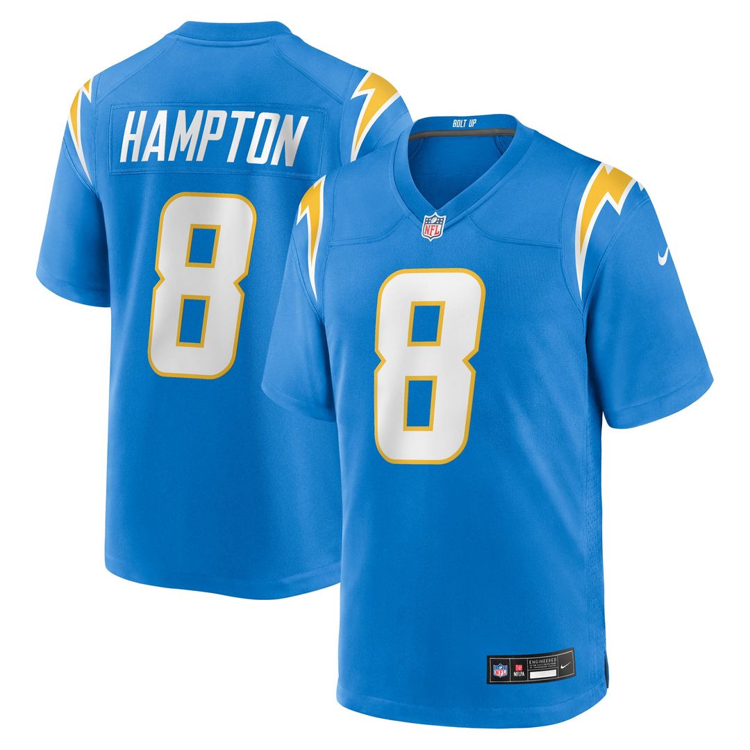 Men's Nike Los Angeles Chargers Omarion Hampton Powder Blue Game Player NFL Jersey