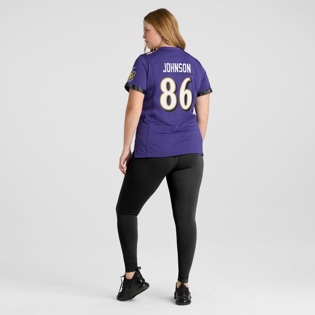 Women's Nike Baltimore Ravens Cornelius Johnson Purple Team Game NFL Jersey