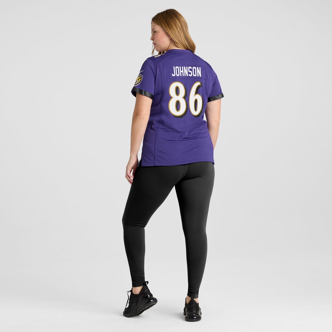 Women's Nike Baltimore Ravens Cornelius Johnson Purple Team Game NFL Jersey