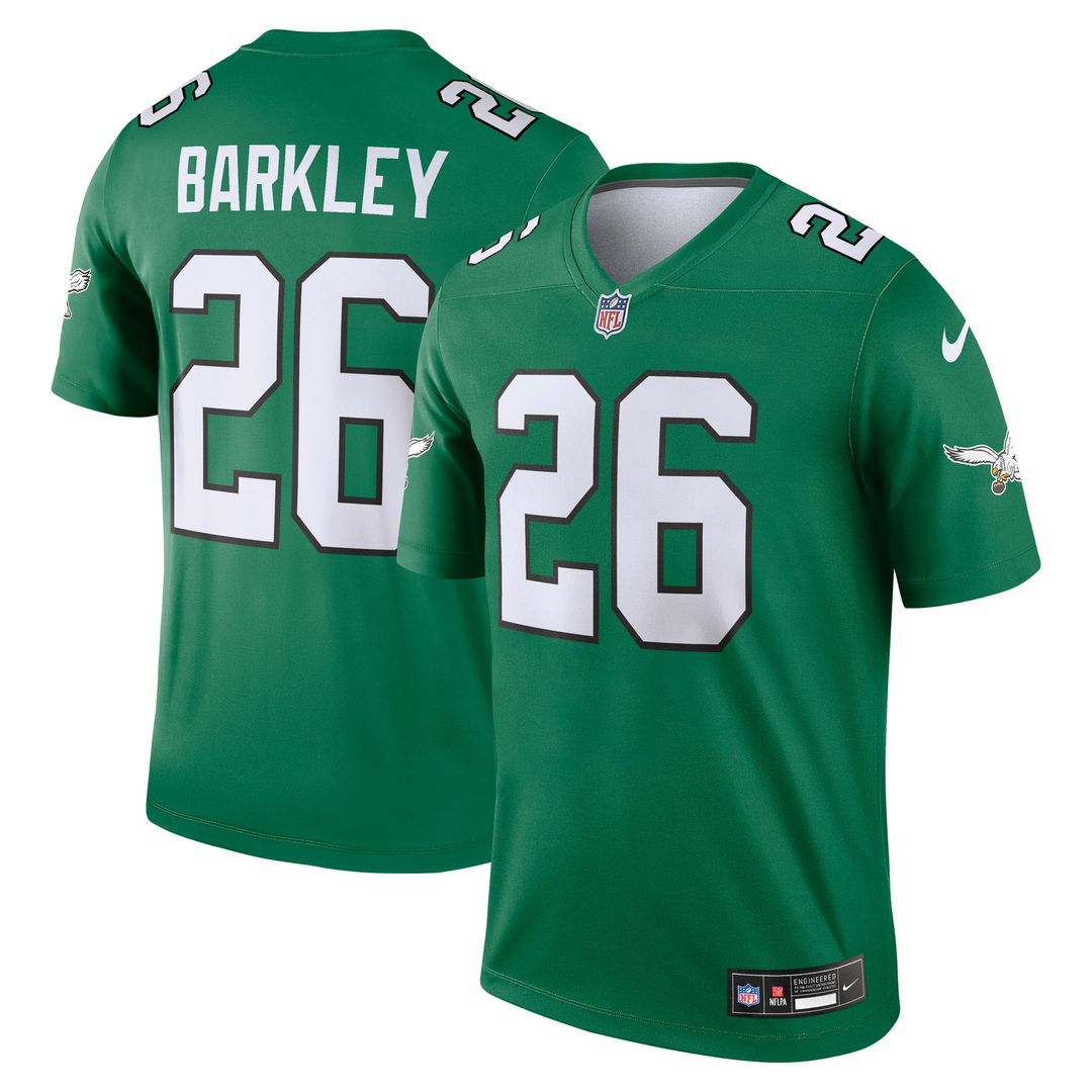 Men's Nike Philadelphia Eagles Saquon Barkley Kelly Green Legend Player NFL Performance Top