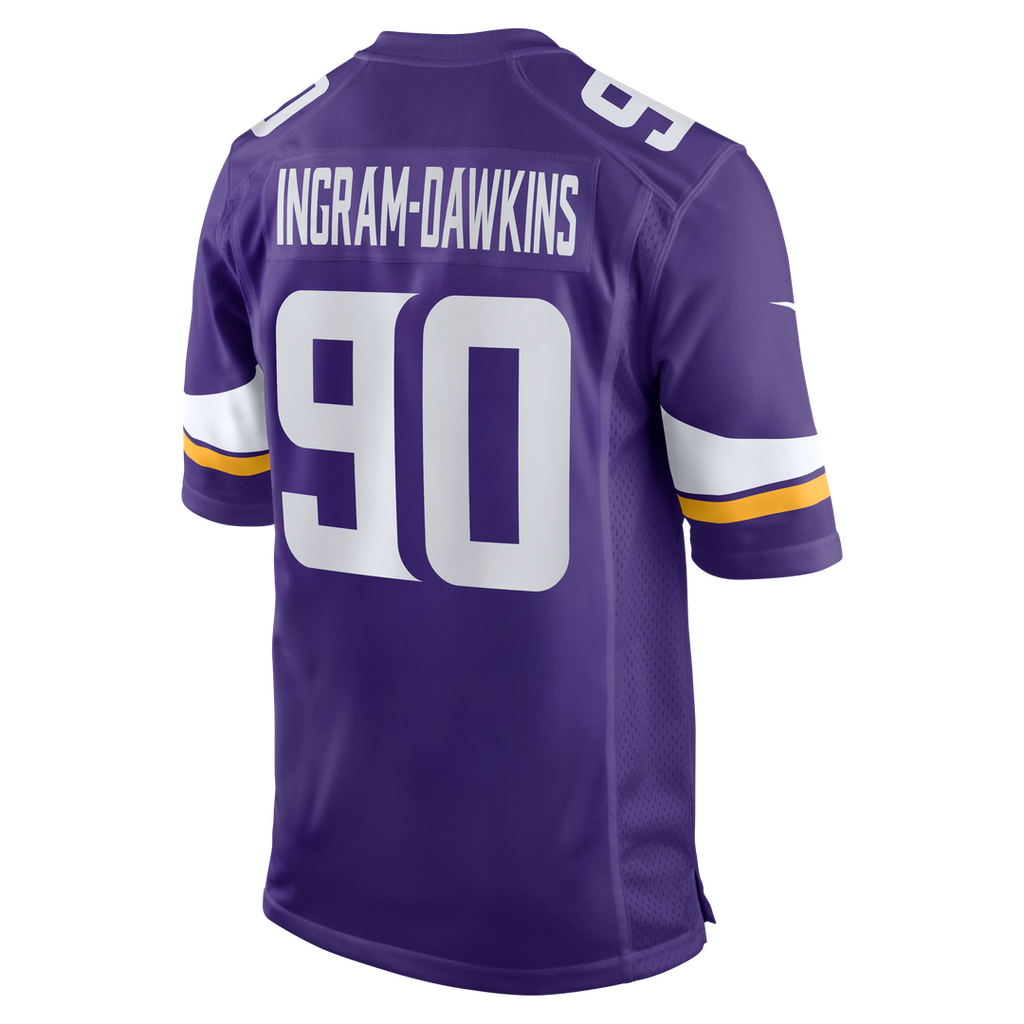 Men's Nike Minnesota Vikings Tyrion Ingram-Dawkins Purple Team Game NFL Jersey