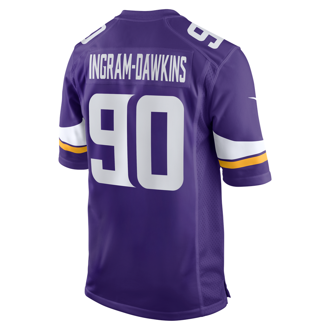 Men's Nike Minnesota Vikings Tyrion Ingram-Dawkins Purple Team Game NFL Jersey