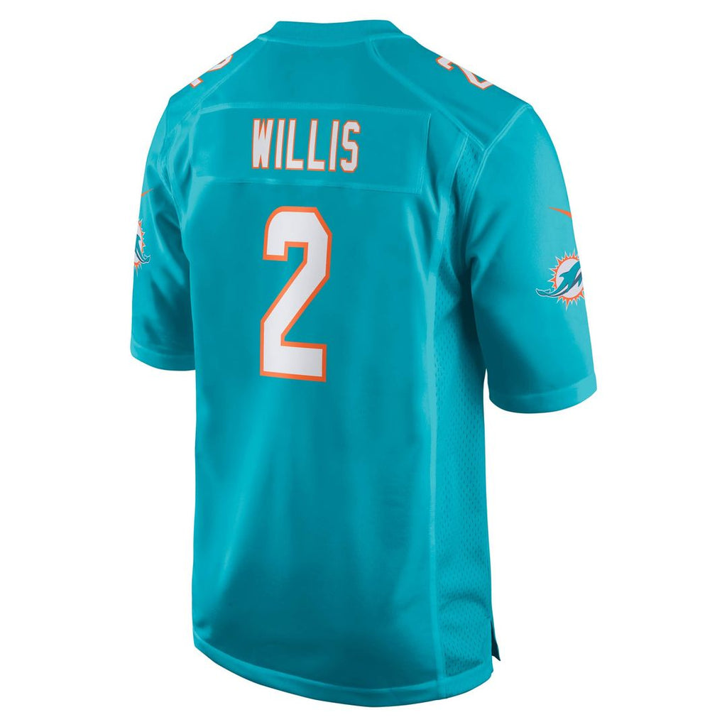 Men's Nike Miami Dolphins Malik Willis Aqua Game NFL Jersey