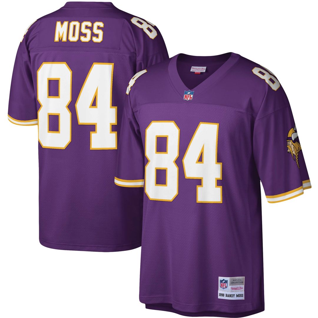 Men's Mitchell & Ness Minnesota Vikings Randy Moss Purple Legacy Replica NFL Jersey