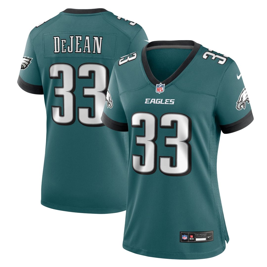 Women's Nike Philadelphia Eagles Cooper DeJean Midnight Green Team Game NFL Jersey