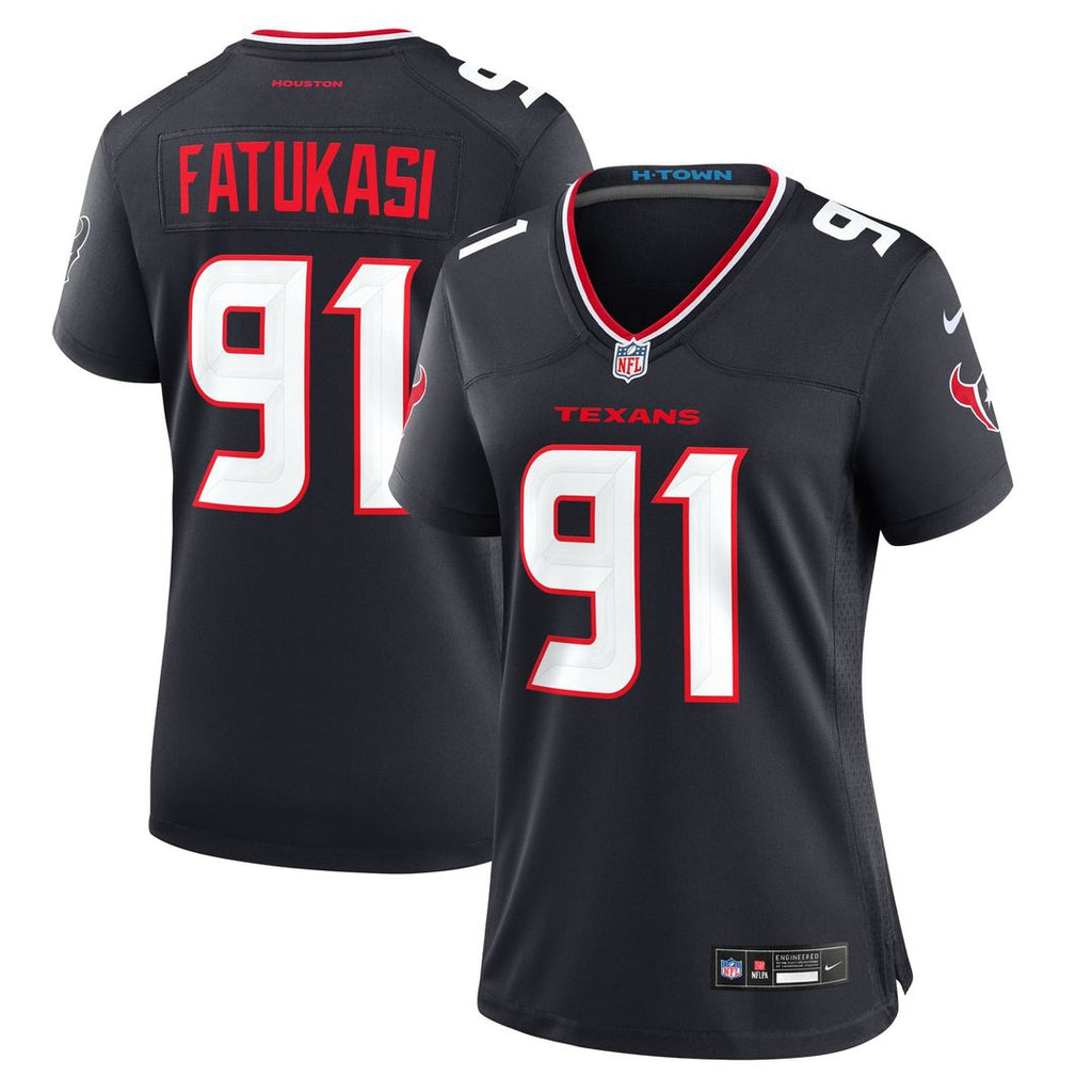 Women's Nike Houston Texans Folorunso Fatukasi Navy Team Game NFL Jersey