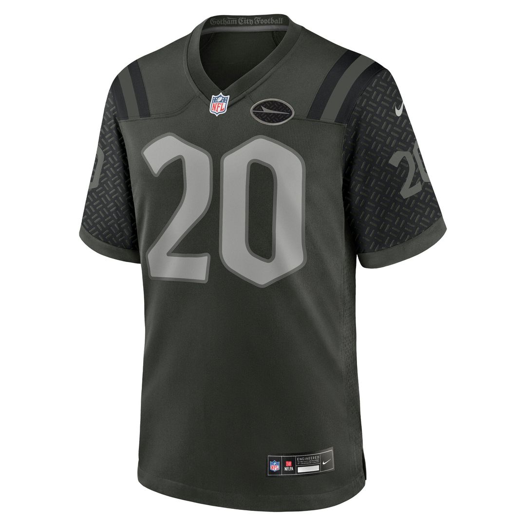 Men's Nike New York Jets Breece Hall Gotham Green 2025 Rivalries Collection Game NFL Jersey