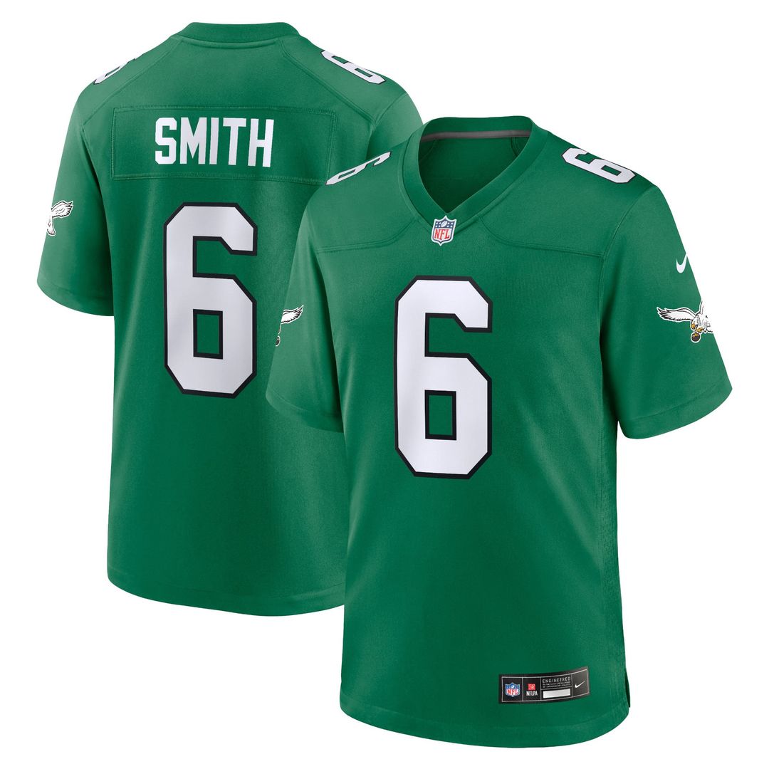 Men's Nike Philadelphia Eagles DeVonta Smith Kelly Green Alternate Game Player NFL Jersey