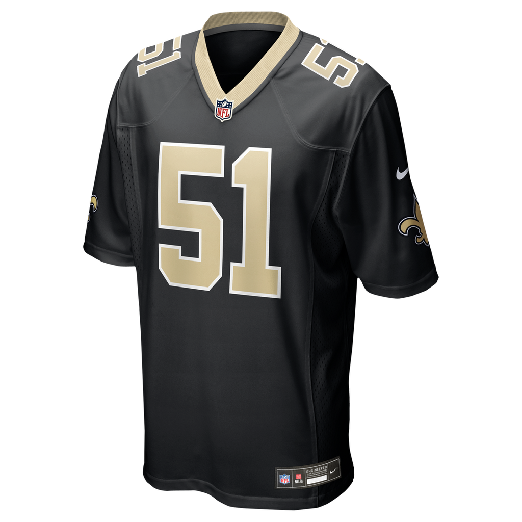 Men's Nike New Orleans Saints Cesar Ruiz Black Game NFL Jersey