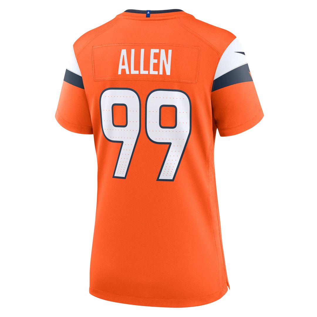 Women's Nike Denver Broncos Zach Allen Orange Team Game NFL Jersey