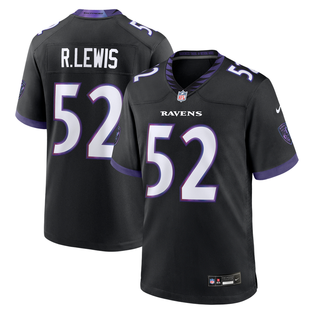 Men's Nike Baltimore Ravens Ray Lewis Black Alternate Retired Player Game NFL Jersey