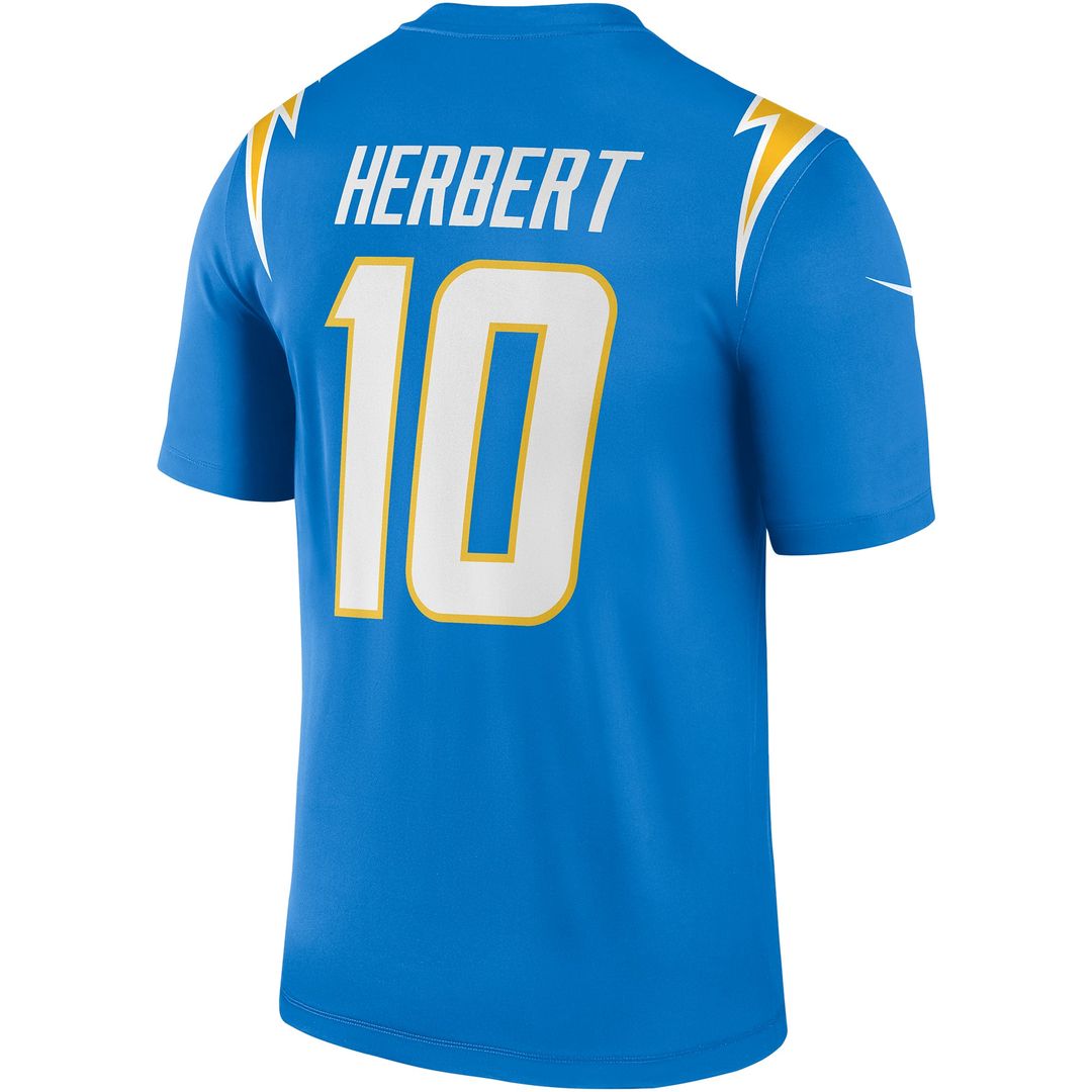 Men's Nike Los Angeles Chargers Justin Herbert Powder Blue Legend Player NFL Performance Top