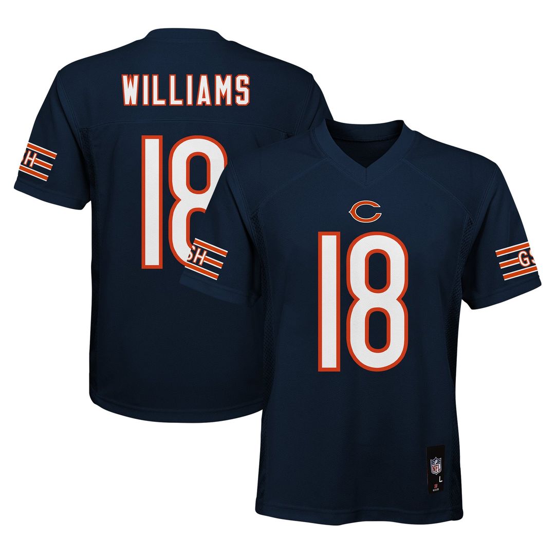 Youth Chicago Bears Caleb Williams Navy Replica Player NFL Jersey