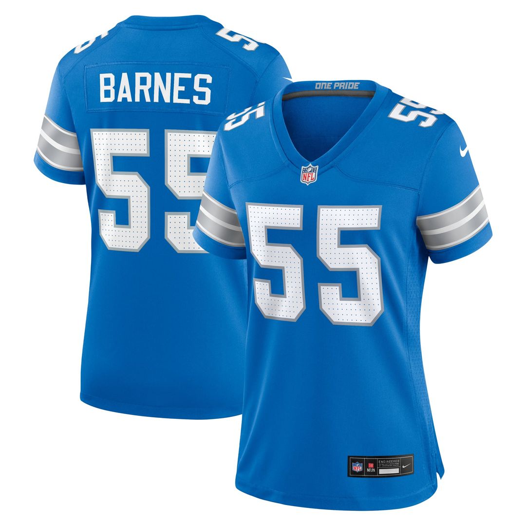Women's Nike Detroit Lions Derrick Barnes Blue Team Game NFL Jersey