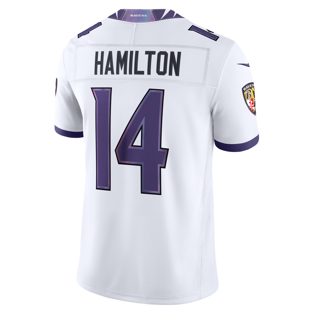 Men's Nike Baltimore Ravens Kyle Hamilton Purple Vapor F.U.S.E. Stitched Limited NFL Jersey