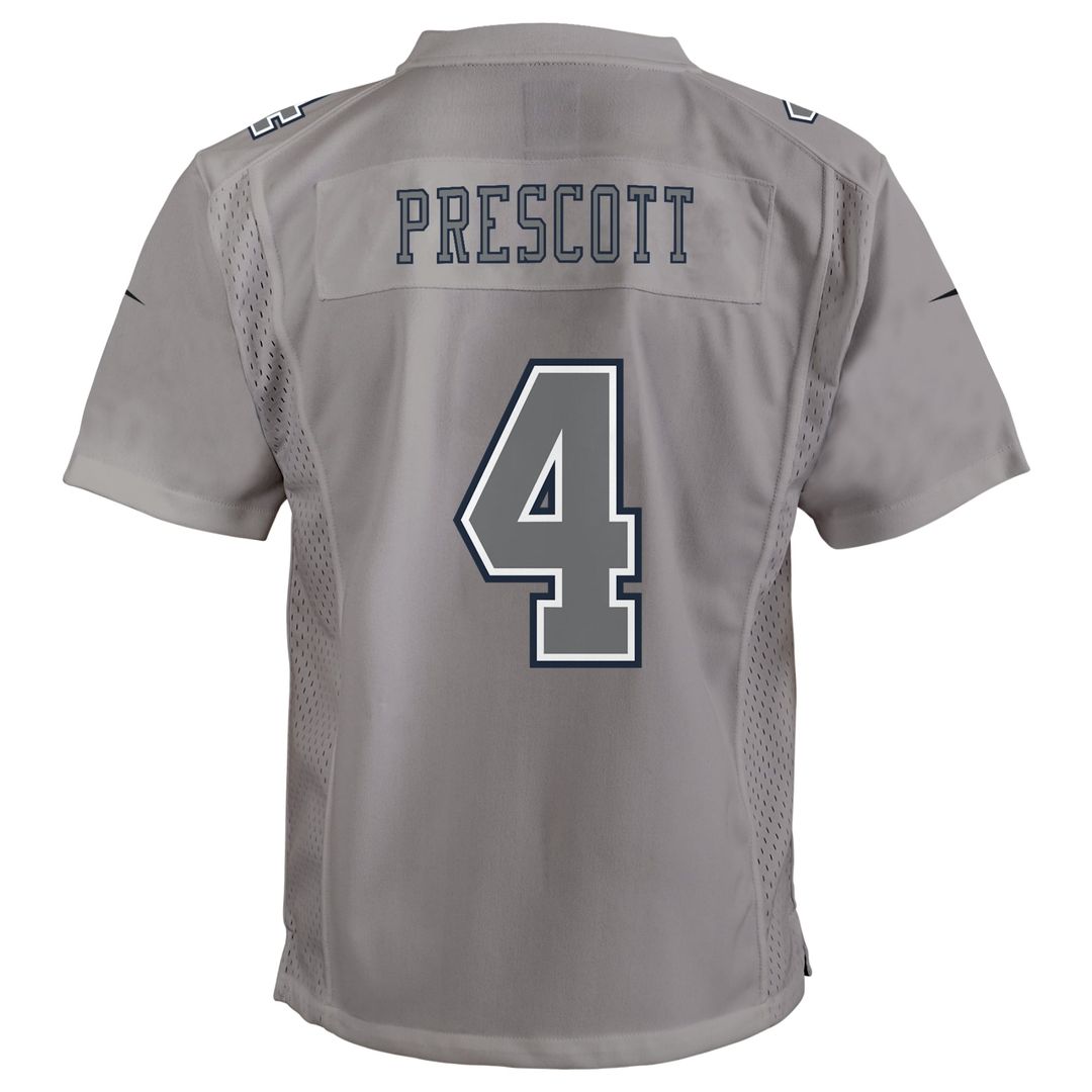 Youth Nike Dallas Cowboys Dak Prescott Gray Atmosphere Game NFL Jersey