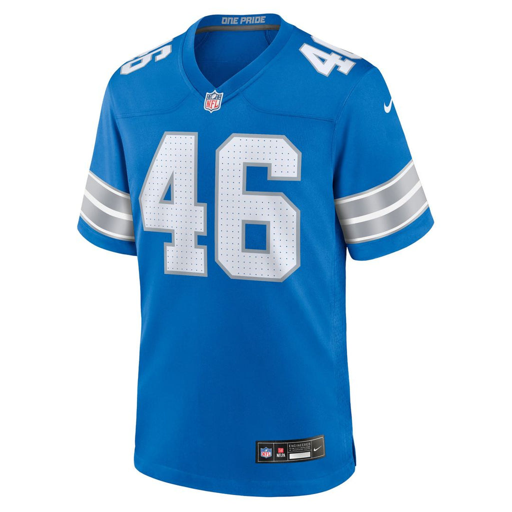 Men's Nike Detroit Lions Jack Campbell Blue Game NFL Jersey
