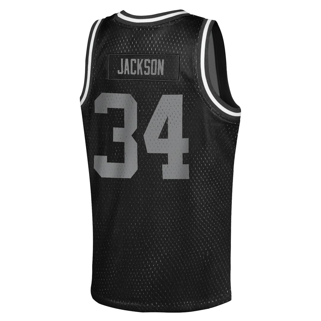 Youth Mitchell & Ness Las Vegas Raiders Bo Jackson Black Retired Player NFL Basketball Fashion NFL Jersey