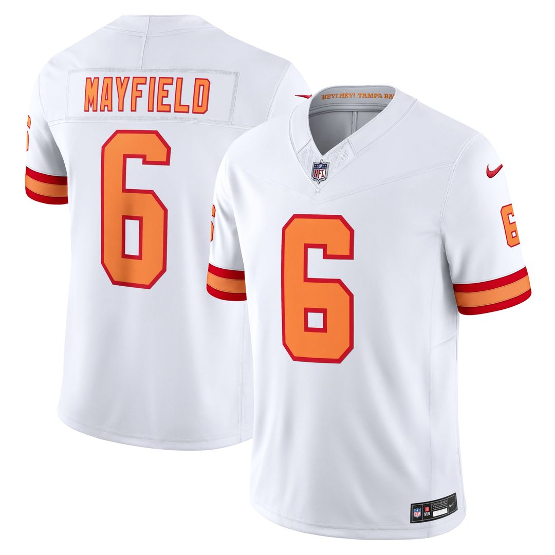 Men's Nike Tampa Bay Buccaneers Baker Mayfield '76 White Vapor F.U.S.E. Player Limited NFL Jersey