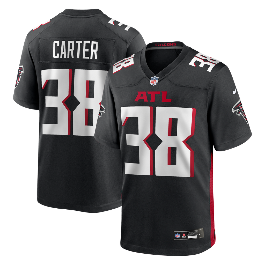 Men's Nike Atlanta Falcons Nathan Carter Black Team Game NFL Jersey