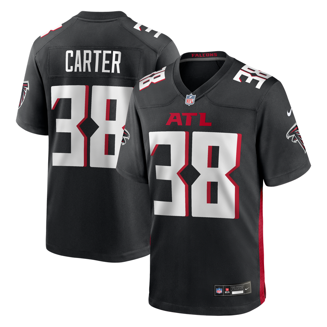 Men's Nike Atlanta Falcons Nathan Carter Black Team Game NFL Jersey