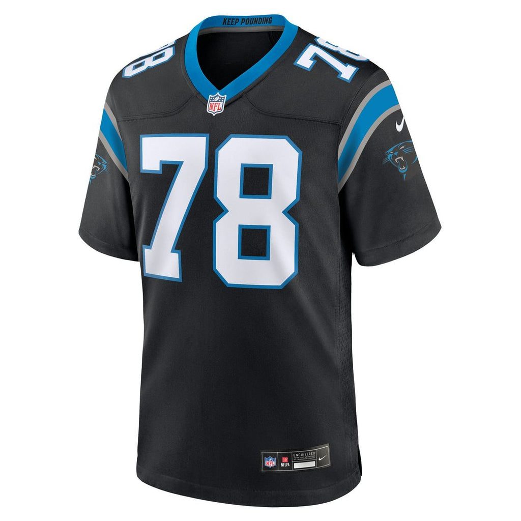 Men's Nike Carolina Panthers Popo Aumavae Black Team Game NFL Jersey